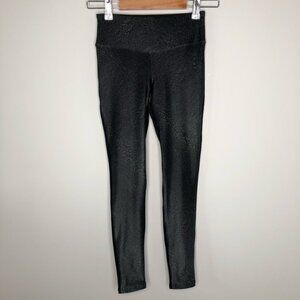 KORAL‎ Black Lace Front Mid  Rise Leggings Activewear Pants